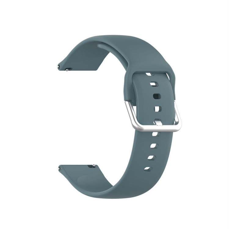 For Xiaomi Haylou Solar LS05 Silicone Solid Color Silver Buckle Watch Band, Size: 22mm(Rock Green) - Smart Wear by buy2fix | Online Shopping UK | buy2fix