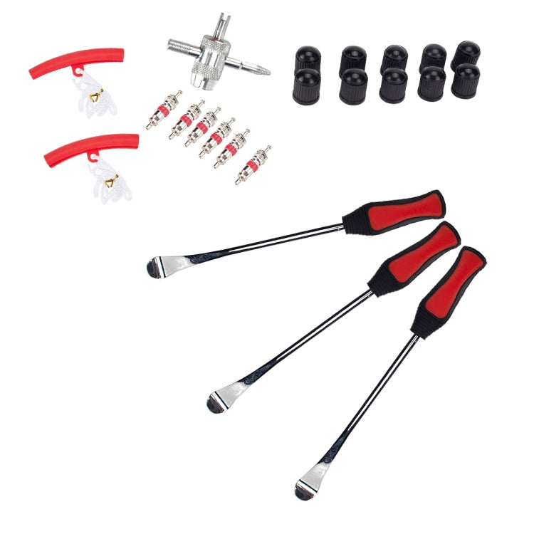 22 in 1 Car / Motorcycle Tire Repair Tool Spoon Tire Spoons Lever Tire Changing Tools with Red Tyre Protector - In Car by buy2fix | Online Shopping UK | buy2fix