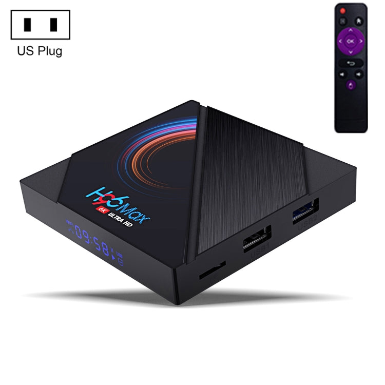 H96 Max 6K Ultra HD Smart TV Box with Remote Controller, Android 10.0, Allwinner H616 Quad Core ARM Cortex-A53, 2GB+16GB, Support TF Card / USBx2 / AV / HDMI / WIFI, US Plug - Consumer Electronics by buy2fix | Online Shopping UK | buy2fix