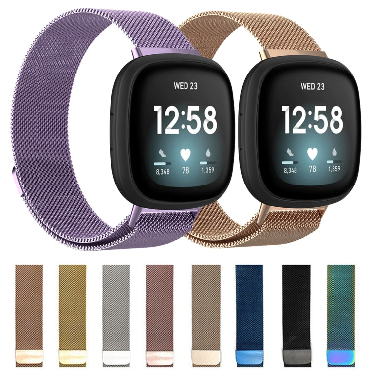 For Fitbit Versa 3 / Fitbit Magnetic Milano Watch Band, Size:Small Code(Rose Gold) - Smart Wear by buy2fix | Online Shopping UK | buy2fix