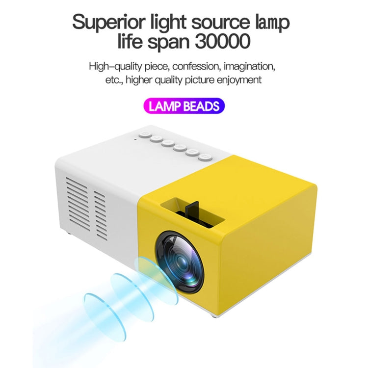 J9 1920x1080P 15 ANSI Portable Home Theater Mini LED HD Digital Projector, Basic Version, EU Plug(Black White) - Consumer Electronics by buy2fix | Online Shopping UK | buy2fix