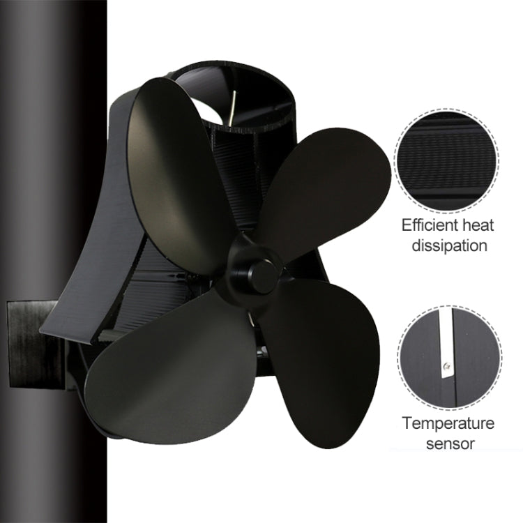 YL-105 4-Blade Aluminum Heat Powered Fireplace Stove Fan(Bronze) - Consumer Electronics by buy2fix | Online Shopping UK | buy2fix