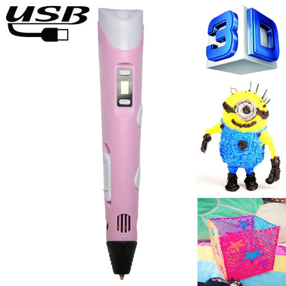 Hand-held 3D Printing Pen, USB Plug(Pink) - Consumer Electronics by buy2fix | Online Shopping UK | buy2fix