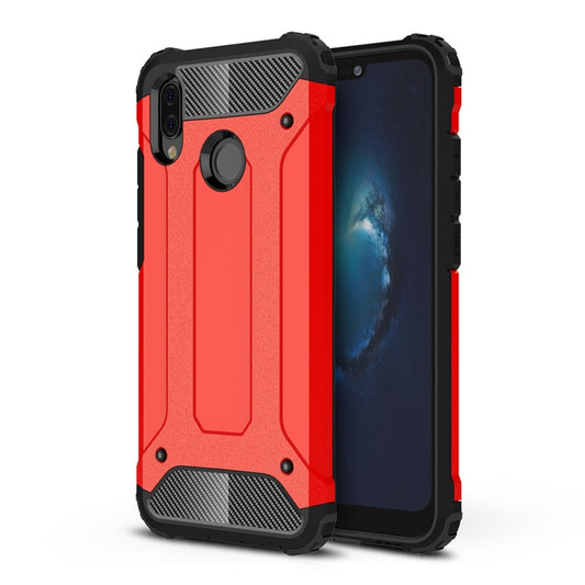 For Huawei  P20 Lite Full-body Rugged TPU + PC Combination Back Cover Case (Red) - Mobile Accessories by buy2fix | Online Shopping UK | buy2fix
