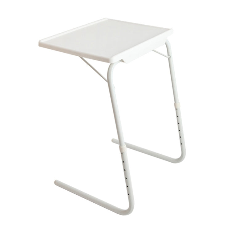 Plastic Pad Steel Tube Bracket Liftable Foldable Portable Multi-purpose Laptop Table, Adjustable Height: 52-72cm, Adjustable Angle: 30 Degrees / 60 Degrees / 90 Degrees(White) - Laptop Stand by buy2fix | Online Shopping UK | buy2fix