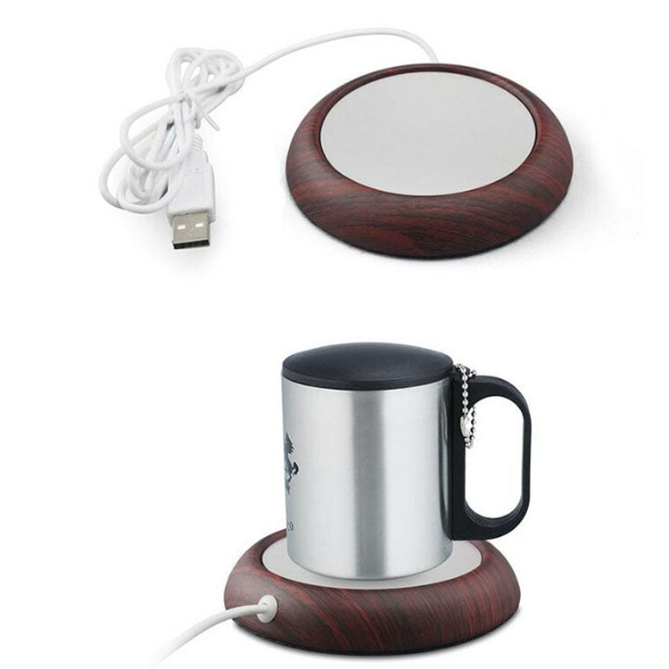 Wood Grain Marble Design USB Desktop Mug Cup Warmer Tea Coffee Drinks Heating Mat Pad, Random Color Delivery - Consumer Electronics by buy2fix | Online Shopping UK | buy2fix