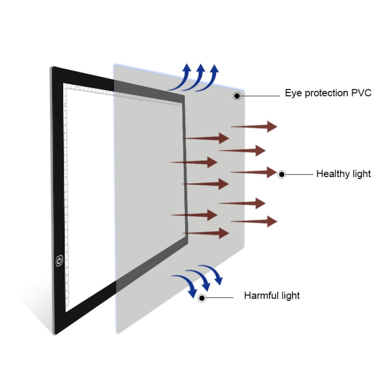 A3 Size 8W 5V LED Ultra-thin Stepless Dimming for Acrylic Copy Boards for Anime Sketch Drawing Sketchpad, with USB Cable - Consumer Electronics by buy2fix | Online Shopping UK | buy2fix