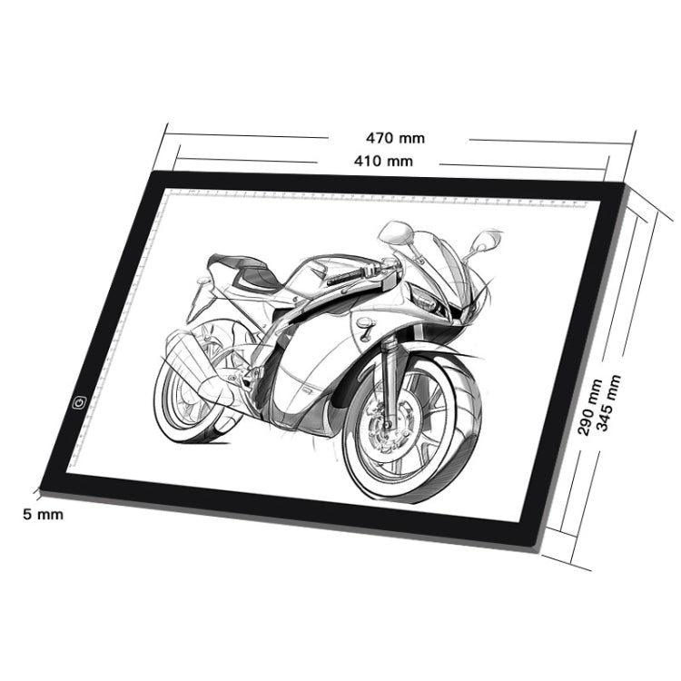 A3 Size 8W 5V LED Ultra-thin Stepless Dimming for Acrylic Copy Boards for Anime Sketch Drawing Sketchpad, with USB Cable - Consumer Electronics by buy2fix | Online Shopping UK | buy2fix