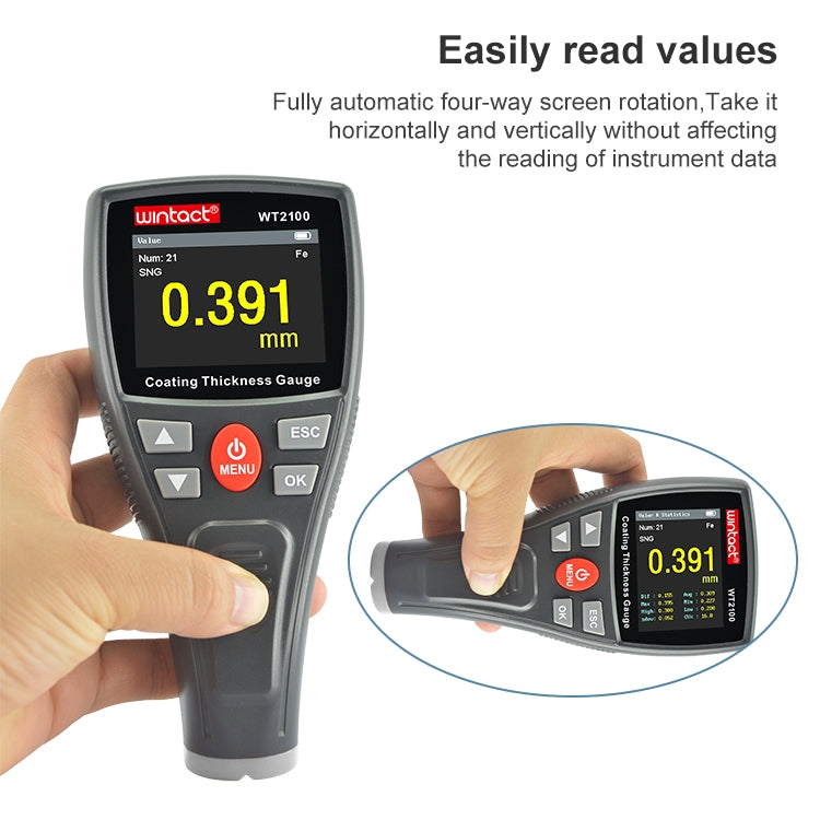 Wintact WT2100 Color Screen Display Coating Thickness Gauge - Consumer Electronics by Wintact | Online Shopping UK | buy2fix