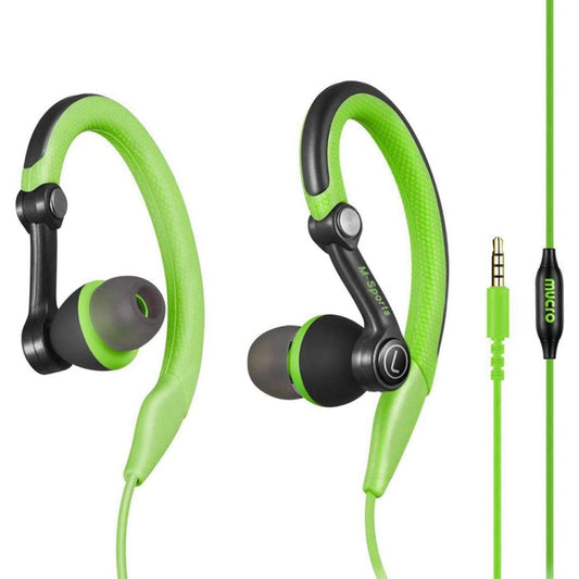 Mucro MB-232 Running In-Ear Sport Earbuds Earhook Wired Stereo Headphones for Jogging Gym(Green) - Sport Earphone by Mucro | Online Shopping UK | buy2fix