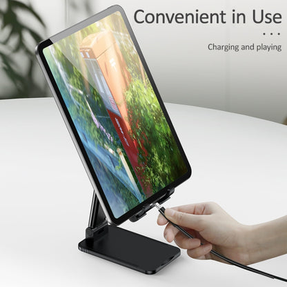 USAMS US-ZJ059 Retractable Mobile Phone Tablet Desktop Stand Holder (Black) - Desktop Holder by USAMS | Online Shopping UK | buy2fix