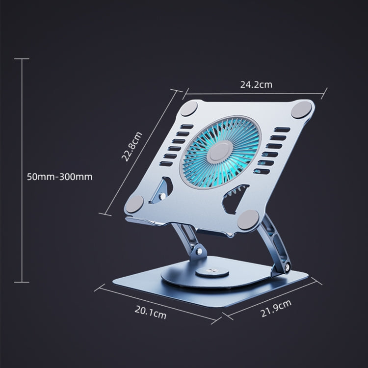 R- JUST HZ22-1 Rotating Dual-purpose Desktop Fan Aluminum Alloy Laptop Stand (Silver) - MacBook Holder by R-JUST | Online Shopping UK | buy2fix