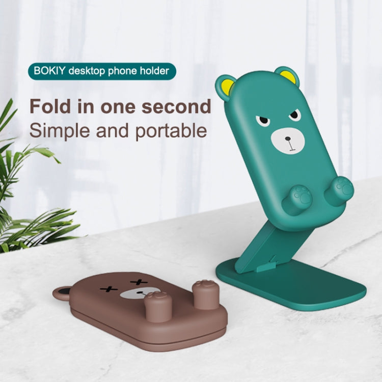 DK-XX-111 Cartoon Animal Retractable Phone Lazy Bracket Foldable Desktop Holder(Green) - Desktop Holder by buy2fix | Online Shopping UK | buy2fix