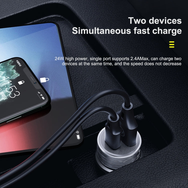 WK WP-C28 18W Titanium PD+QC3.0 Dual USB Car Charger (Blue) - In Car by WK | Online Shopping UK | buy2fix