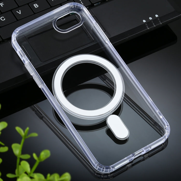 For iPhone SE 2020 / 8 Magsafe Case Simple Magnetic Ring All-inclusive Clear Crystal Acrylic PC +TPU Shockproof Case - Apple Accessories by buy2fix | Online Shopping UK | buy2fix