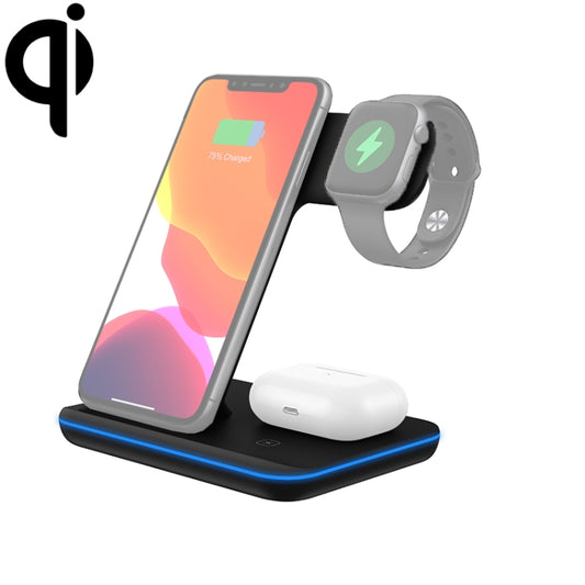 Z5A QI Vertical Magnetic Wireless Charger for Mobile Phones & Apple Watches & AirPods / Samsung Galaxy Buds / Huawei Free Buds, with Touch Ring Light (Black) - Apple Accessories by buy2fix | Online Shopping UK | buy2fix