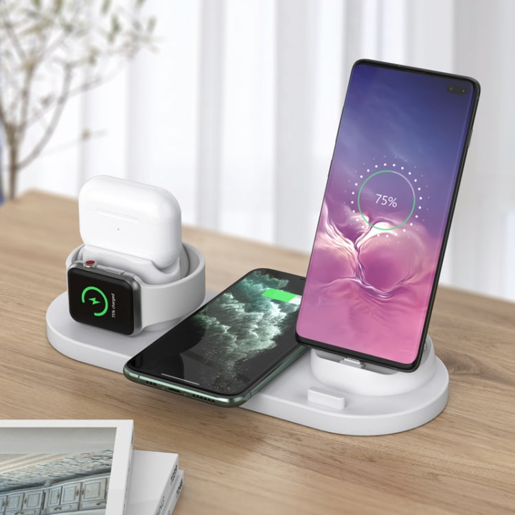 HQ-UD15-upgraded 6 in 1 Wireless Charger For iPhone, Apple Watch, AirPods and Other Android Phones(White) - Apple Accessories by buy2fix | Online Shopping UK | buy2fix