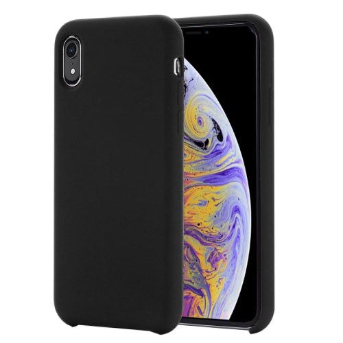 For iPhone XR Four Corners Full Coverage Liquid Silicone Case(Black) - More iPhone Cases by buy2fix | Online Shopping UK | buy2fix