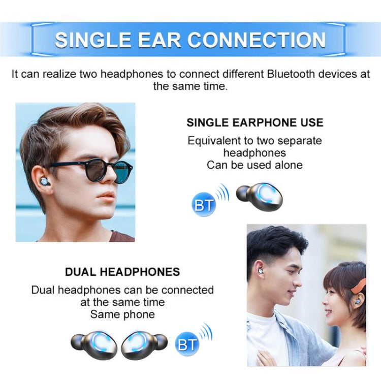 F9-8 TWS CVC8.0 Noise Cancelling Touch Mini Bluetooth Earphone with Charging Box, Support Three-screen LED Power Display & Mobile Phone Holder & Call & Voice Assistant(Black) - TWS Earphone by buy2fix | Online Shopping UK | buy2fix