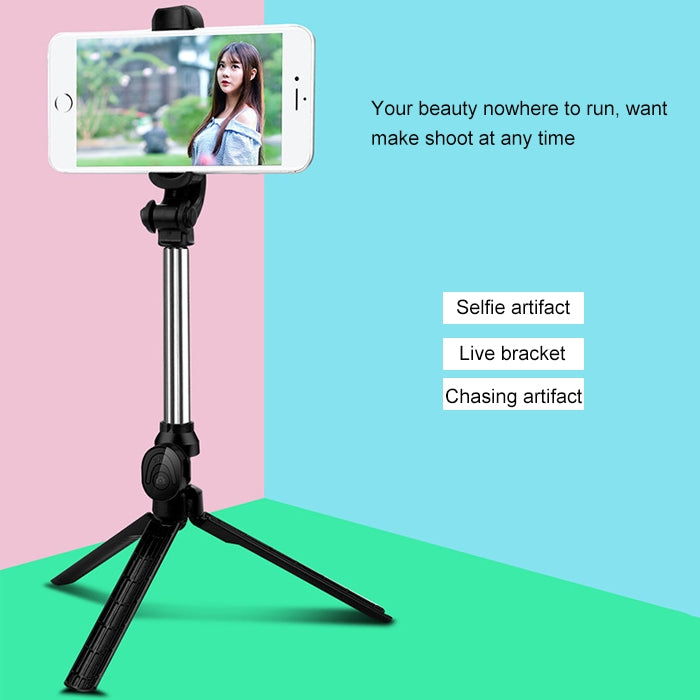 XT10 Multi-function Mobile Live Broadcast Bluetooth Self-timer Pole Tripod (Pink) - Selfie Sticks by buy2fix | Online Shopping UK | buy2fix