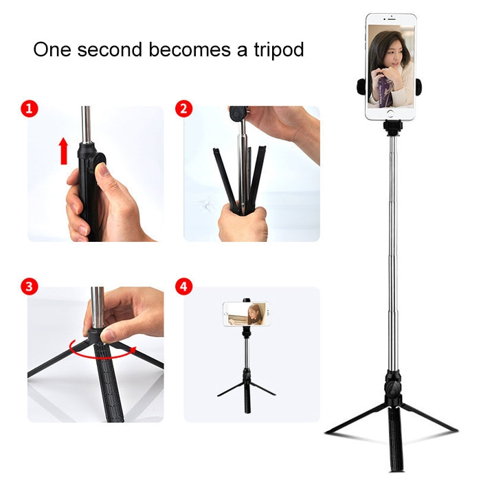 XT10 Multi-function Mobile Live Broadcast Bluetooth Self-timer Pole Tripod (White) - Consumer Electronics by buy2fix | Online Shopping UK | buy2fix