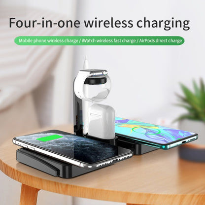 K04 4 in 1 10W Qi Standard Wireless Charger for Mobile Phones & iWatch & AirPods (White) - Apple Accessories by buy2fix | Online Shopping UK | buy2fix