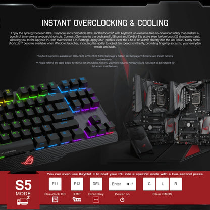 ASUS Claymore USB 2.0 RGB Backlight Detachable Wired Mechanical Black Switch Gaming Keyboard with Detachable Cable - Wired Keyboard by ASUS | Online Shopping UK | buy2fix