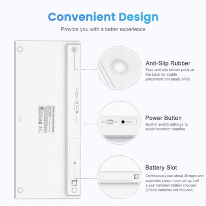 WB-8022 Ultra-thin Wireless Bluetooth Keyboard for iPad, Samsung, Huawei, Xiaomi, Tablet PCs or Smartphones, Spanish Keys(Silver) - Computer & Networking by buy2fix | Online Shopping UK | buy2fix