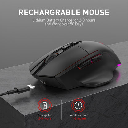 MKESPN X11 Bluetooth Three-modes Charging Wireless RGB Gaming Mouse - Wireless Mice by MKESPN | Online Shopping UK | buy2fix