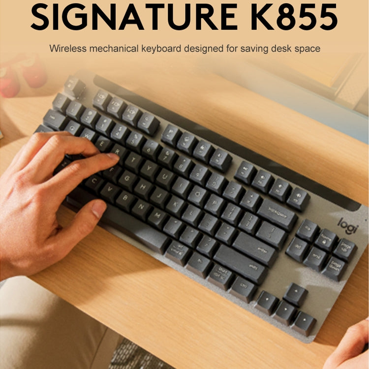 Logitech K855 Wireless Bluetooth Dual Mode Silent Mechanical Keyboard (Black) - Wireless Keyboard by Logitech | Online Shopping UK | buy2fix