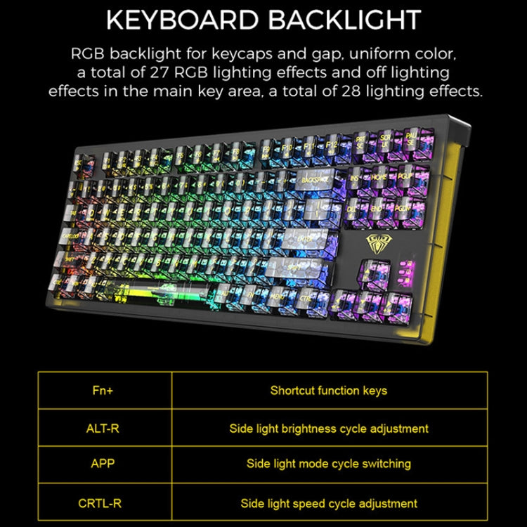 AULA F2183 RGB Wireless Bluetooth Keyboard(Purple) - Wireless Keyboard by AULA | Online Shopping UK | buy2fix