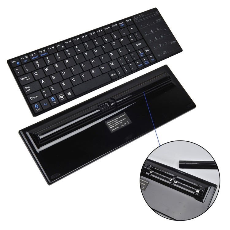 K-07 ABS Wireless Chargeable Bluetooth Touch Keyboard(Black) - Computer & Networking by buy2fix | Online Shopping UK | buy2fix