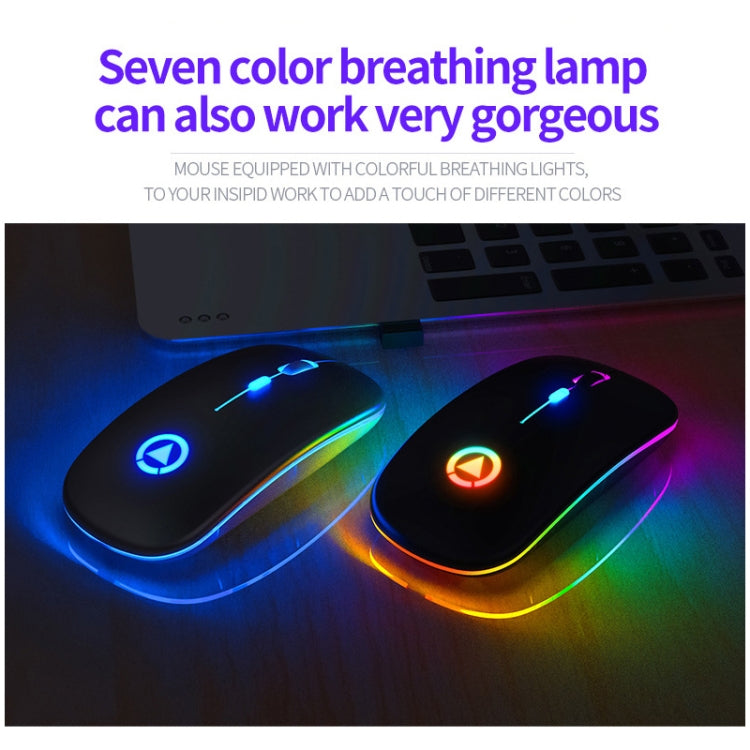 YINDIAO A2 2.4GHz 1600DPI 3-modes Adjustable RGB Light Rechargeable Wireless Silent Mouse (White) - Computer & Networking by YINDIAO | Online Shopping UK | buy2fix