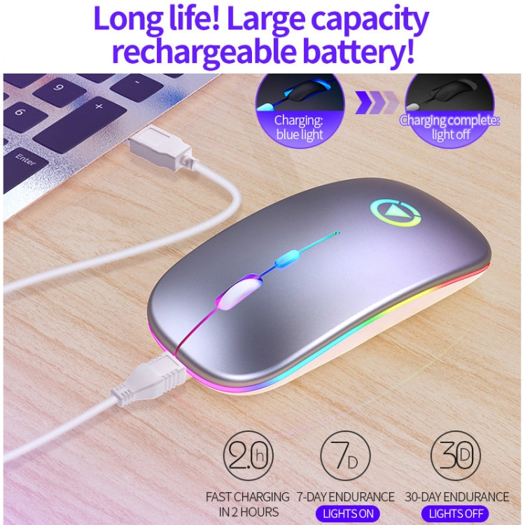 YINDIAO A2 2.4GHz 1600DPI 3-modes Adjustable RGB Light Rechargeable Wireless Silent Mouse (Rose Gold) - Computer & Networking by YINDIAO | Online Shopping UK | buy2fix