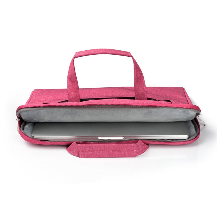 Portable One Shoulder Handheld Zipper Laptop Bag, For 13.3 inch and Below Macbook, Samsung, Lenovo, Sony, DELL Alienware, CHUWI, ASUS, HP (Magenta) - Computer & Networking by buy2fix | Online Shopping UK | buy2fix