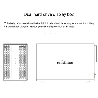 Blueendless USB-B Interface 3.5 inch 2 Bay RAID Combination Array HDD External Enclosure (AU Plug) - HDD Enclosure by Blueendless | Online Shopping UK | buy2fix