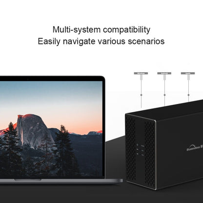 Blueendless Type-C / USB-C Interface 3.5 inch 2 Bay RAID Combination Array HDD External Enclosure (UK Plug) - HDD Enclosure by Blueendless | Online Shopping UK | buy2fix