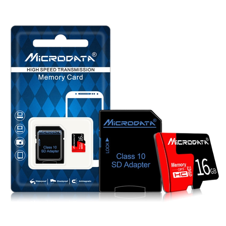 MICRODATA 16GB U1 Red and Black TF(Micro SD) Memory Card - Micro SD Card by MiCRODATA | Online Shopping UK | buy2fix