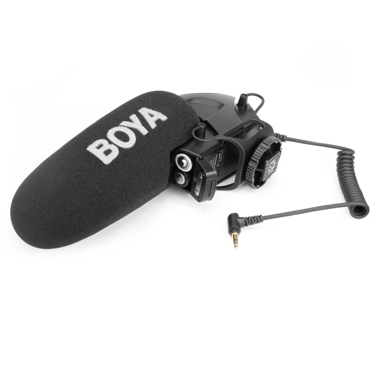 BOYA BY-BM3030 Shotgun Super-cardioid Condenser Broadcast Microphone with Windshield for Canon / Nikon / Sony DSLR Cameras (Black) - Consumer Electronics by BOYA | Online Shopping UK | buy2fix