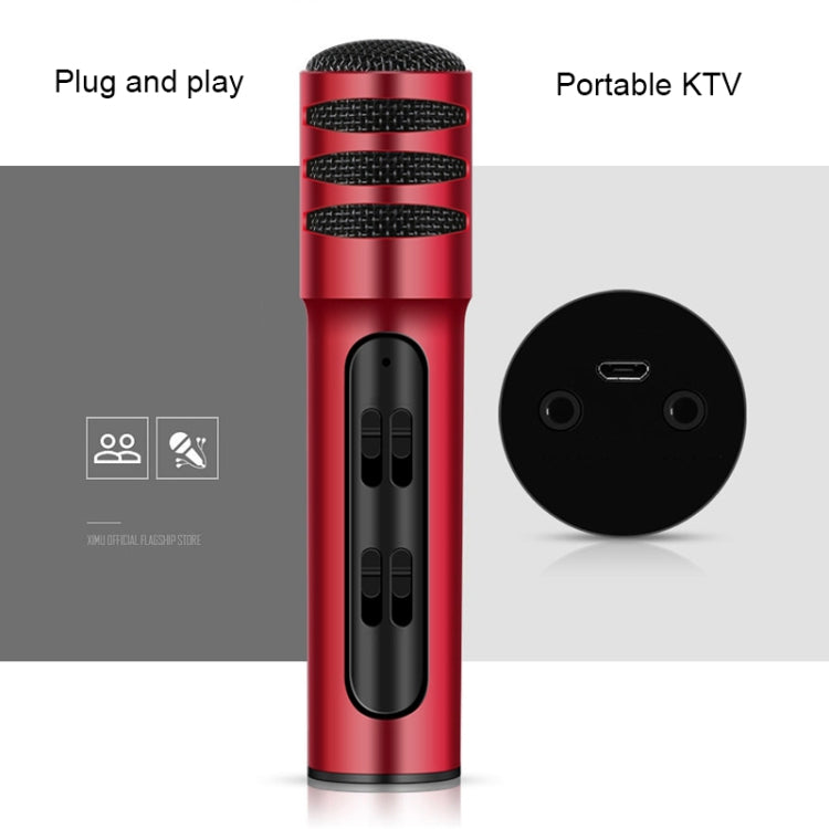 BGN-C7 Condenser Microphone Dual Mobile Phone Karaoke Live Singing Microphone Built-in Sound Card(Red) - Consumer Electronics by buy2fix | Online Shopping UK | buy2fix