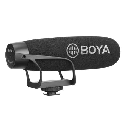 BOYA BY-BM2021 Shotgun Super-Cardioid Condenser Broadcast Microphone with Windshield for Canon / Nikon / Sony DSLR Cameras, Smartphones (Black) - Consumer Electronics by BOYA | Online Shopping UK | buy2fix