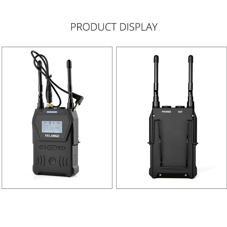 YELANGU YLG9929C MX4 Dual-Channel 100CH UHF Wireless Microphone System with Transmitter and Receiver for DSLR Cameras and Video Cameras(Black) - Consumer Electronics by YELANGU | Online Shopping UK | buy2fix