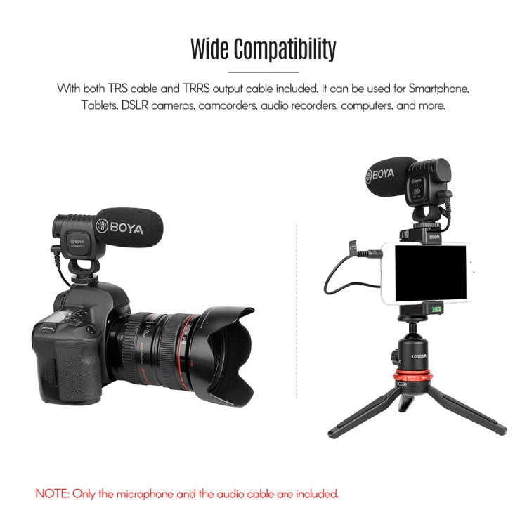 BOYA Portable Mini Condenser Live Show Video Recording Microphone for DSLR / Smart Phones - Camera Microphone by BOYA | Online Shopping UK | buy2fix