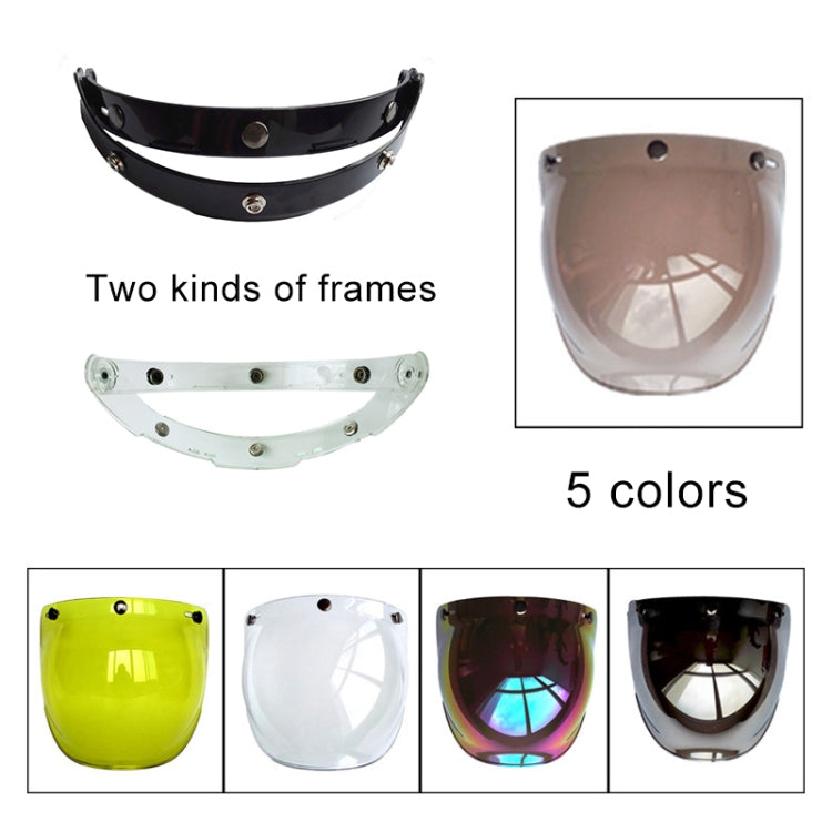 Soman Motorcycle Bubble Visor Open Face Helmet Visor Helmet Windshield Shield with Transparent Frame(Light Smoke) - Helmets by SOMAN | Online Shopping UK | buy2fix