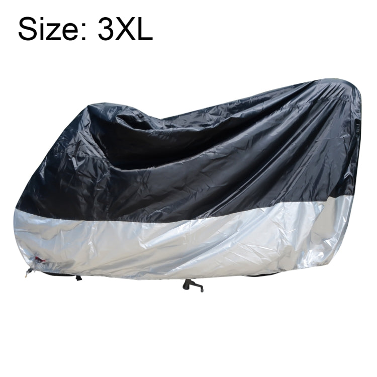 210D Oxford Cloth Motorcycle Electric Car Rainproof Dust-proof Cover, Size: XXXL (Black Silver) - Raincoat by buy2fix | Online Shopping UK | buy2fix