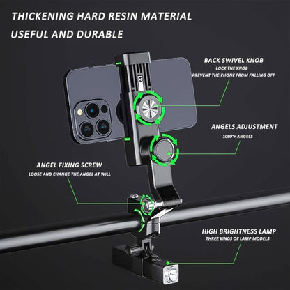 Motorcycle Spherical Compass Phone Holder, Handlebar with Light (Green) - In Car by buy2fix | Online Shopping UK | buy2fix