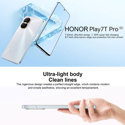 Honor Play7T Pro DIO-AN00, 50MP Camera, 8GB+128GB, China Version, Dual Back Cameras, Side Fingerprint Identification, 4000mAh Battery, 6.7inch Magic UI 6.1 / Android 12  Dimensity 6020 Octa Core, Network: 5G, OTG, Not Support Google Play (Black) - Honor by Huawei | Online Shopping UK | buy2fix