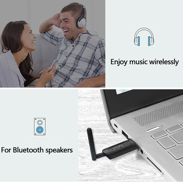 B52 USB Bluetooth 5.0 Wireless Audio Transmitter with Antenna - Apple Accessories by buy2fix | Online Shopping UK | buy2fix