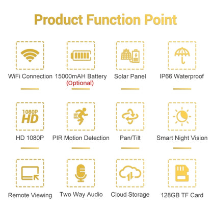 ESCAM QF280 HD 1080P IP66 Waterproof WiFi Solar Panel PT IP Camera with Battery, Support Night Vision / Motion Detection / TF Card / Two Way Audio (White) - Security by ESCAM | Online Shopping UK | buy2fix