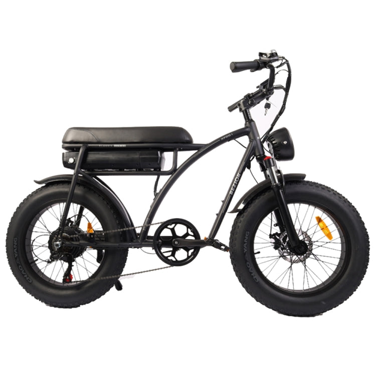 [EU Warehouse] BEZIOR XF001 1000W 48V 12.5AH Retro Electric Bicycle with LCD Digital Display & 20 inch Tires, EU Plug(Black) - Electric Bicycles by BEZIOR | Online Shopping UK | buy2fix